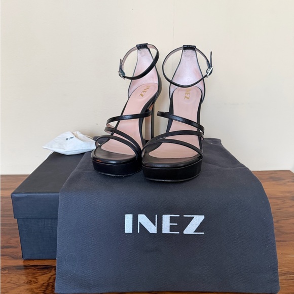 Inez Bianca Heels in Black Capretto size 7.5 - Picture 7 of 16